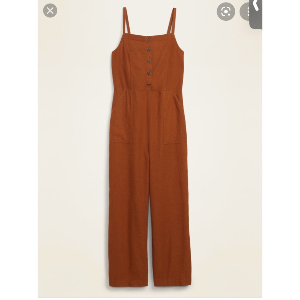 Old Navy button front linen blend jumpsuit XL